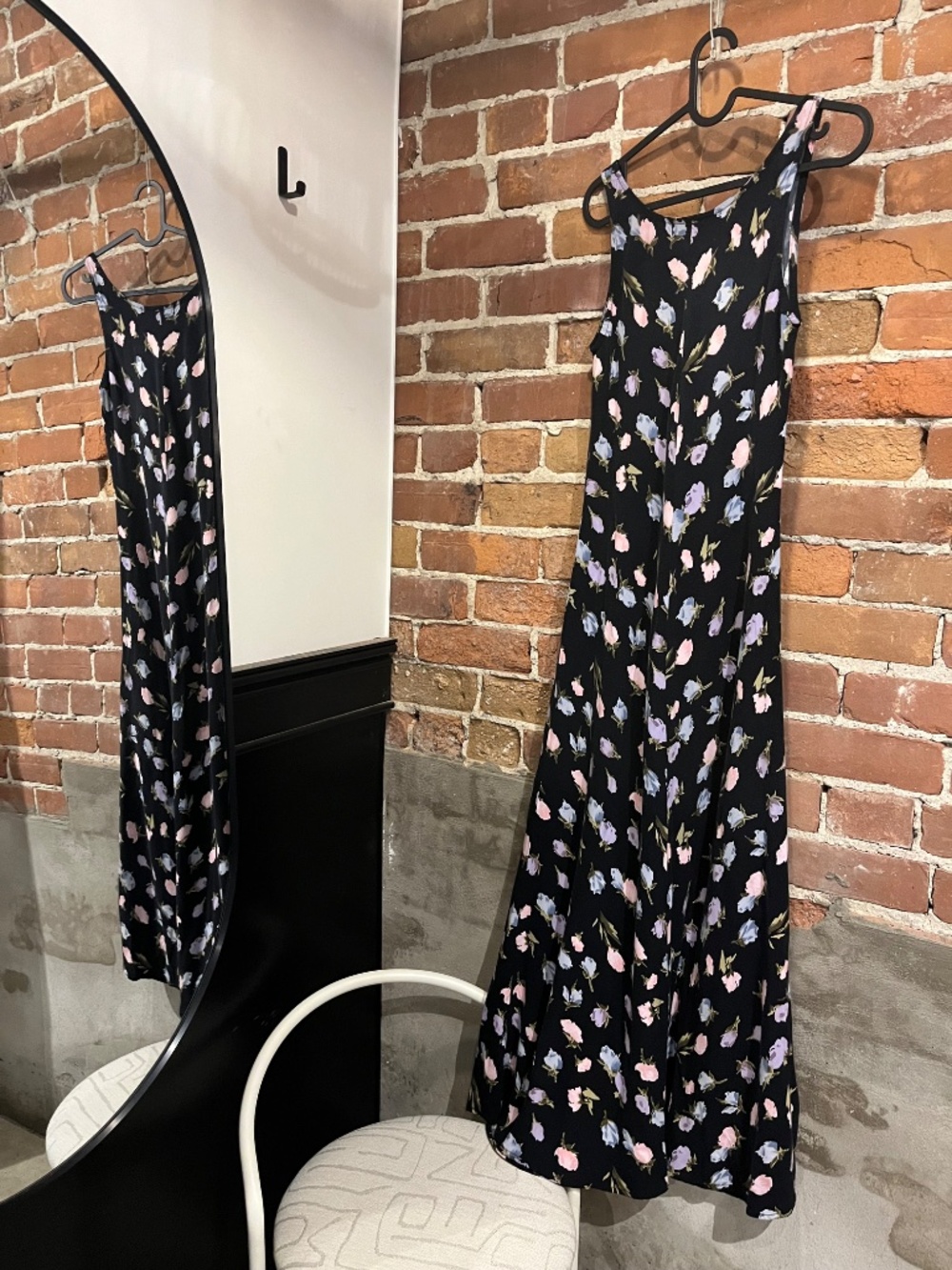 Vintage 90s Le Chateau Dark Floral Maxi Dress - Picture 5 of 5